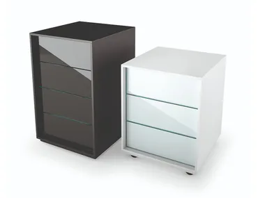 LUMINARE - Wood and glass office drawer unit _ Fiam Italia